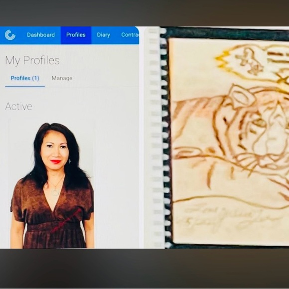 #0954*Set of 12 Clear Shot Glasses Thee Golden Tiger Art by Julie Lee Nersinger - Picture 6 of 9